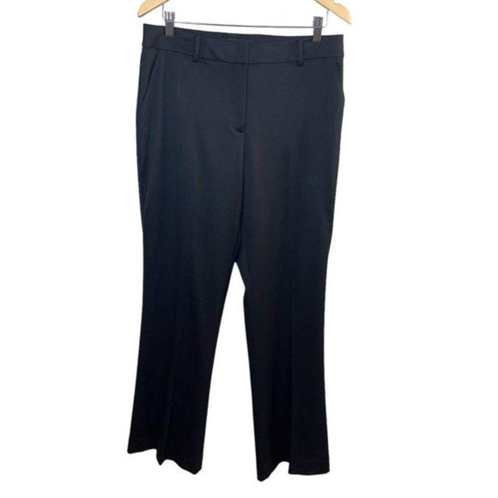 St. John Dress‎ Pants 10 Womens Black Wool Stretch Straight Leg Professional